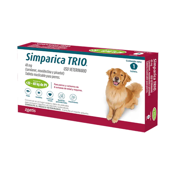Simparica Trio x 1 Tab (20 - 40 Kg)