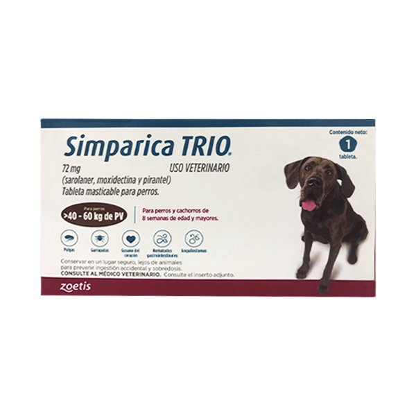 Simparica TRIO For Dogs Heartworm Flea And Tick Prevention Chewable 