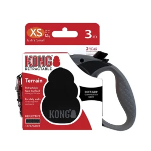 Kong Correa Retractil Terrain X-Small Negra 12 Kg