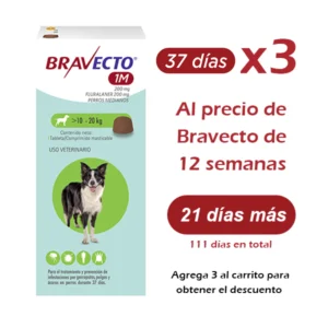 Bravecto Perros 37 Días (10 A 20Kg)