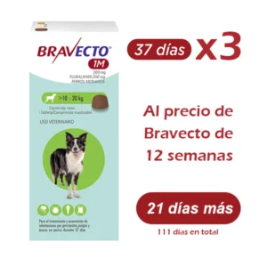 Bravecto Perros 37 Días (10 A 20Kg)