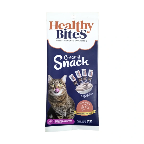 Healthy Bites Creamy Snack Gato con Salmón