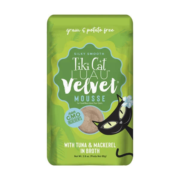 Tiki Cat LUAU Velvet Mousse Atún y Caballa en Caldo