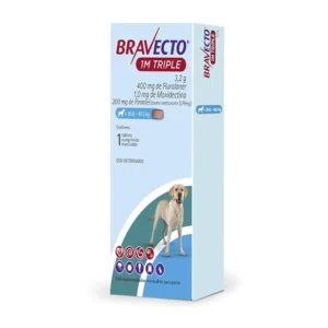 Bravecto 1M Triple para Perros 20-40Kg x 1Tab